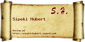 Sipeki Hubert névjegykártya